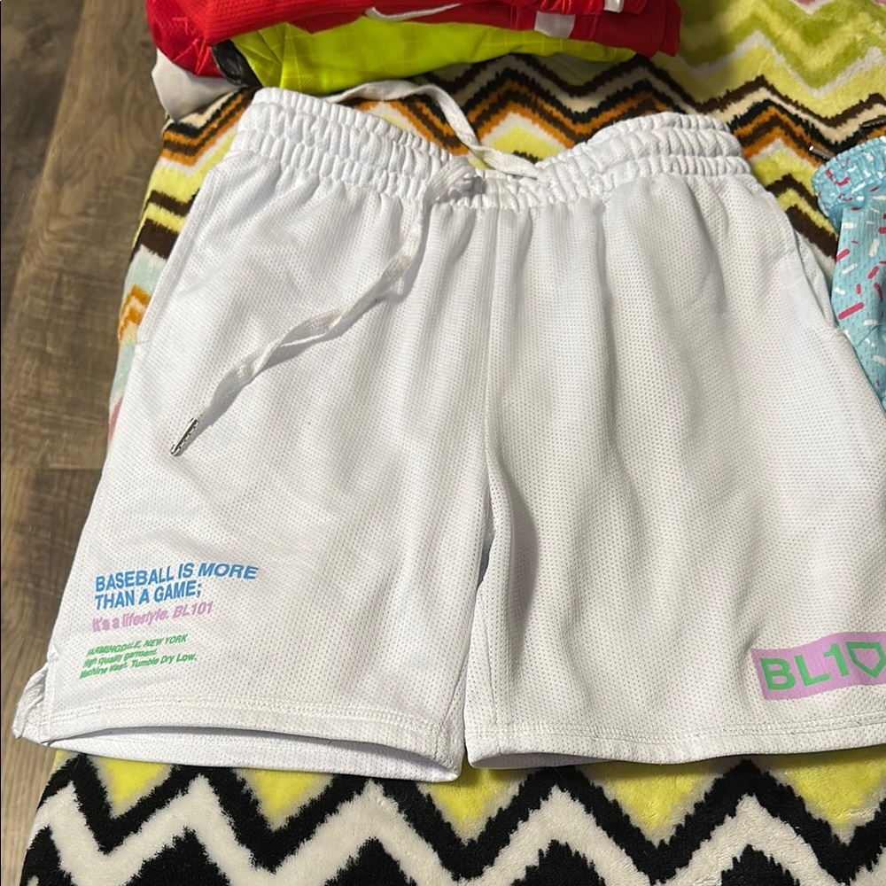 Kids White Athletic Shorts